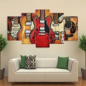Картина модульная из 5 частей. Гитары. 2 шт (30x50 см), 2 шт (30x70 см), (30x80 см).